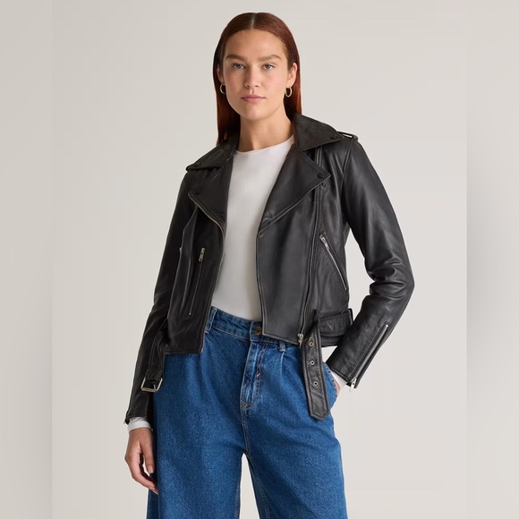 Quince 100% Leather Motorcycle Jacket - Picture 1 of 5